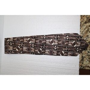 Mark Alexander Geometric Floral Pattern Men's Necktie 100% Silk Multicolor VTG